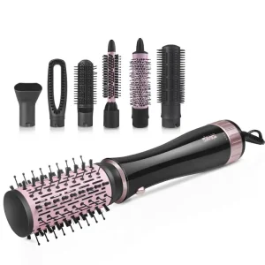 Multifunctional Hot Air Brush Ceramic Blow Dryer One Step 7 in 1 Hair Styling Tool for Straightening, Curling