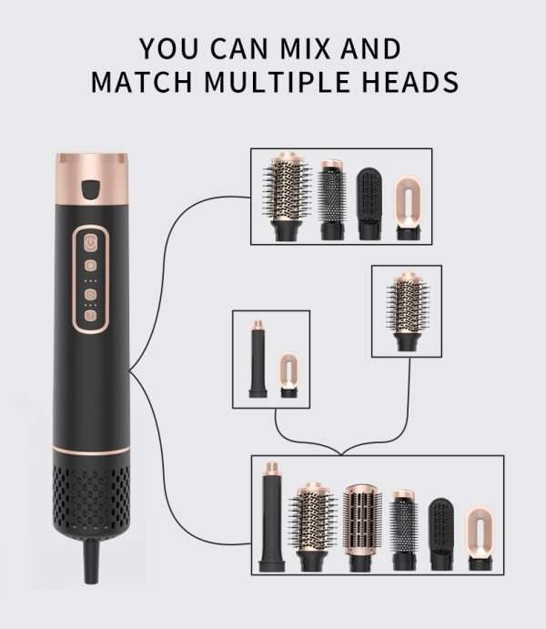Multifunctional blow dryer brush 6 in 1 bldc hair dryer brush and volumizer with logo