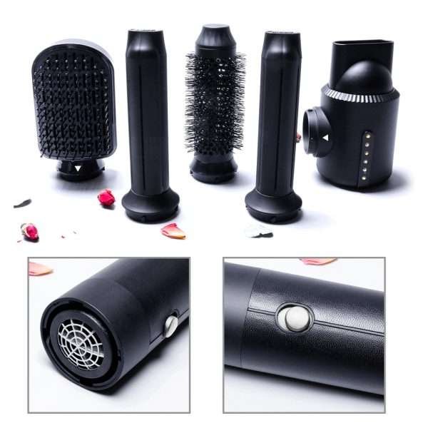 7 In 1 Hair Dryer Nozzle Diffuser Hot Air Brush Straightener Comb Curler Blow Dryer Brush